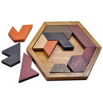 Puzzels van Montessori van kinderen de Hexagonale Houten