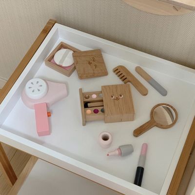 ISO9001 Draagbare Montessori Houten Kosmetisch Toy Set van kinderen