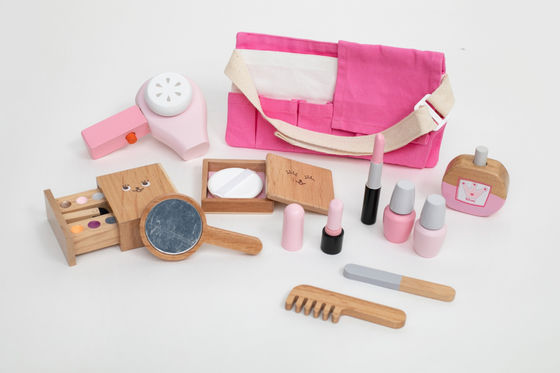 ISO9001 Draagbare Montessori Houten Kosmetisch Toy Set van kinderen