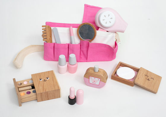 ISO9001 Draagbare Montessori Houten Kosmetisch Toy Set van kinderen
