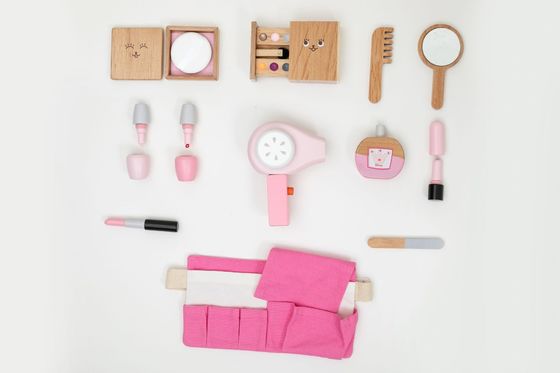 ISO9001 Draagbare Montessori Houten Kosmetisch Toy Set van kinderen