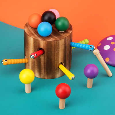 Houten Vangst het Wormspel voor de Coördinatie van het de Handoog van Kinderen Opleiding