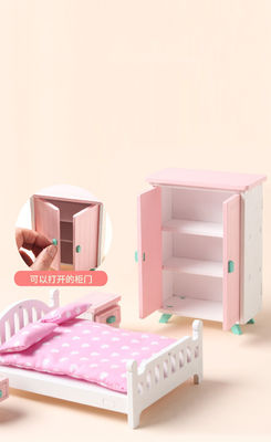 Mini Montessori Wooden Girls Bedroom-Speelgoed zonder Braam