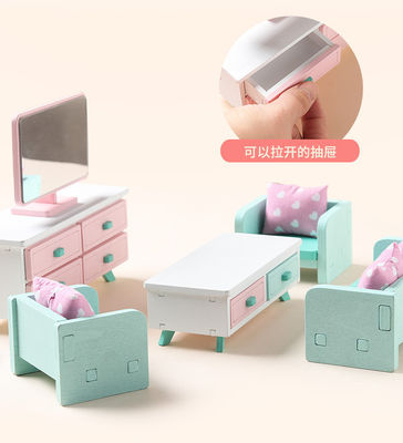 Mini Montessori Wooden Girls Bedroom-Speelgoed zonder Braam