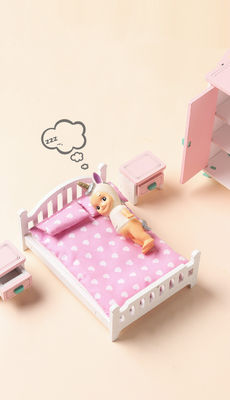 Mini Montessori Wooden Girls Bedroom-Speelgoed zonder Braam