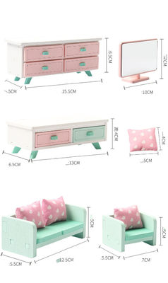 Mini Montessori Wooden Girls Bedroom-Speelgoed zonder Braam