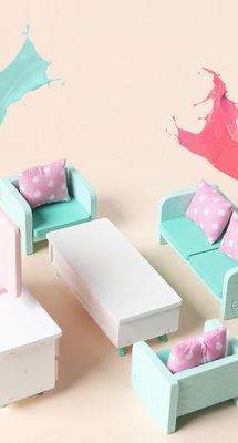 Mini Montessori Wooden Girls Bedroom-Speelgoed zonder Braam