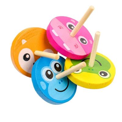 De Houten Gyroscoop Toy Wheel For Stress Relieving van de jonge geitjesregenboog