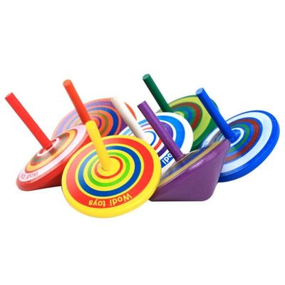 De Houten Gyroscoop Toy Wheel For Stress Relieving van de jonge geitjesregenboog