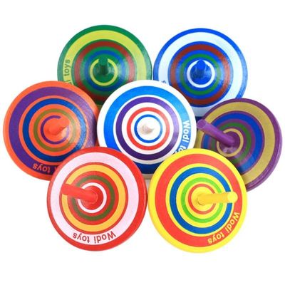 De Houten Gyroscoop Toy Wheel For Stress Relieving van de jonge geitjesregenboog