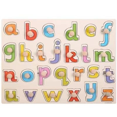 Houten Puzzel van Montessori van de handgreep 3D voor Zuigelingsonderwijs
