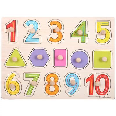 Houten Puzzel van Montessori van de handgreep 3D voor Zuigelingsonderwijs