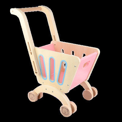 Het Dubbele Dek Houten Toy Shopping Trolley van kinderen