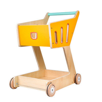 Het Dubbele Dek Houten Toy Shopping Trolley van kinderen