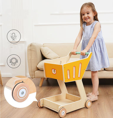 Het Dubbele Dek Houten Toy Shopping Trolley van kinderen