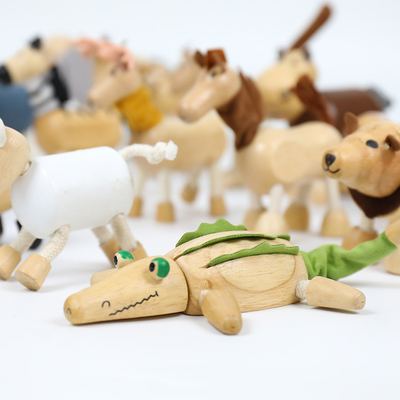 Houten de KinderjarenBouwstenen van Forest Farm Animal Dolls Early van Simulatie Kleine Dierlijke Blokken