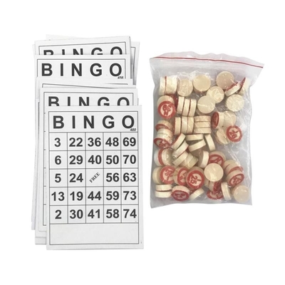 Het uitstekende Houten Spel van Schaakbingo met 40 Bingo-Aantalkaarten DIY