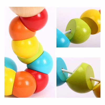 De nieuwe van de de Draaimarionet van de Regenboogworm van de de Kennispret van de het Speelgoed Veranderlijke Vorm Onderwijs van de Blokkenjonge geitjes Houten Bedelaars van Caterpillar Kleurrijke