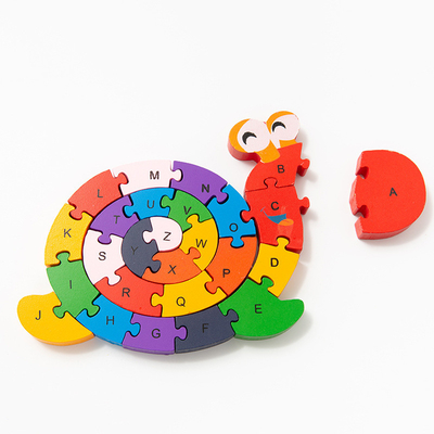 Houten Bouwsteenspeelgoed voor van het Onderwijsslakken van de Jonge geitjesbaby de Vroege Kinderen van de de Schildpad Cognitieve Spelling Digitale