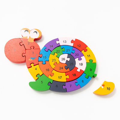 Houten Bouwsteenspeelgoed voor van het Onderwijsslakken van de Jonge geitjesbaby de Vroege Kinderen van de de Schildpad Cognitieve Spelling Digitale