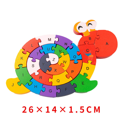 Houten Bouwsteenspeelgoed voor van het Onderwijsslakken van de Jonge geitjesbaby de Vroege Kinderen van de de Schildpad Cognitieve Spelling Digitale