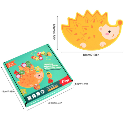Het houten het Stapelen van het het Speelgoedbeeldverhaal van de SaldoBouwsteen van het de Egelfruit Dierlijke van het de Blokkensaldo Speelgoed van de Spelenmontessori