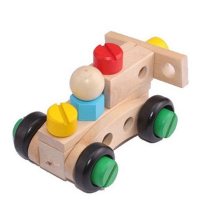 Van de het Voordeelintelligentie van kinderen van de de Demontageassemblage de Auto Toy Solid Wood Assembly Intelligence 30 Stukken Schroefstuk speelgoed