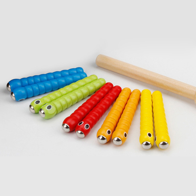 Houten Insect die Spel 5 Wormen 1 vangen het Houten Onderwijsspeelgoed van Montessori van Speelgoedtoebehoren