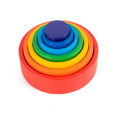De RegenboogBouwstenen van baby Houten Montessori Onderwijs