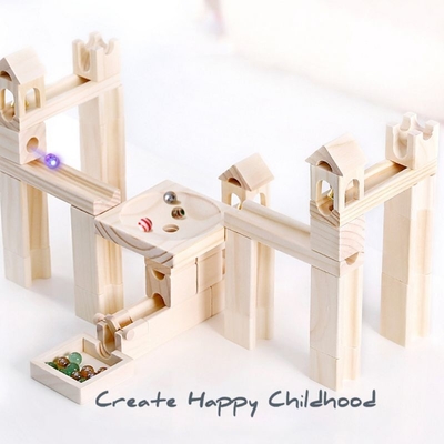 60pcs de houten Marmeren van de de Bouwstenenbal van de Spoorassemblage van het Raadselkinderen Gift van het Speelgoedjonge geitjes Onderwijs
