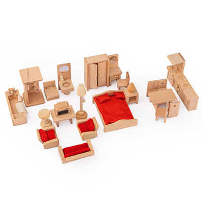 Houten de Lijstmeubilair van de Poppenhuiseetkamer voor het Onderwijs van de Jong geitjegift