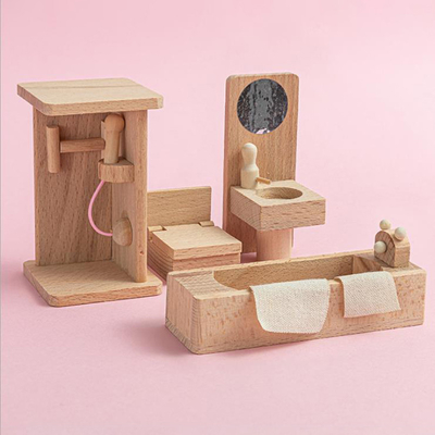 Houten de Lijstmeubilair van de Poppenhuiseetkamer voor het Onderwijs van de Jong geitjegift