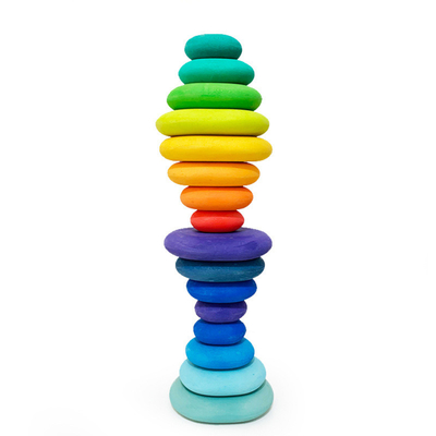 Van de het Speelgoedregenboog van DIY 3D Houten de Bouwstenen Grote Grootte voor Kinderenjonge geitjes