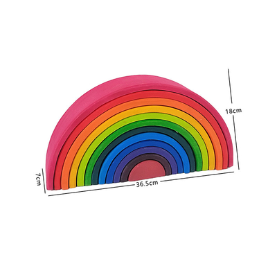 Van de het Speelgoedregenboog van DIY 3D Houten de Bouwstenen Grote Grootte voor Kinderenjonge geitjes