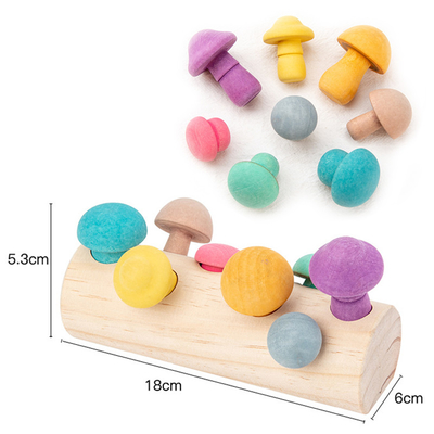 Jonge geitjes de Houten Paddestoel het Plukken 3D Blokken DIY van de Speelgoedregenboog