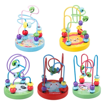 Montessori Houten Speelgoed voor van de de Pareldraad van Jong geitje het Houten Cirkels Speelgoed van de de Raadselsbaby van Maze Roller Coaster Educational Wood