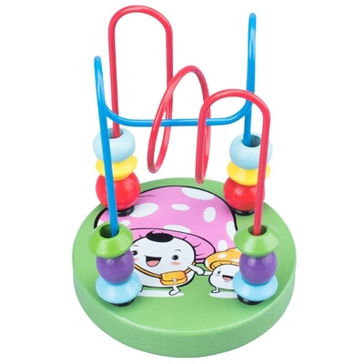 Montessori Houten Speelgoed voor van de de Pareldraad van Jong geitje het Houten Cirkels Speelgoed van de de Raadselsbaby van Maze Roller Coaster Educational Wood
