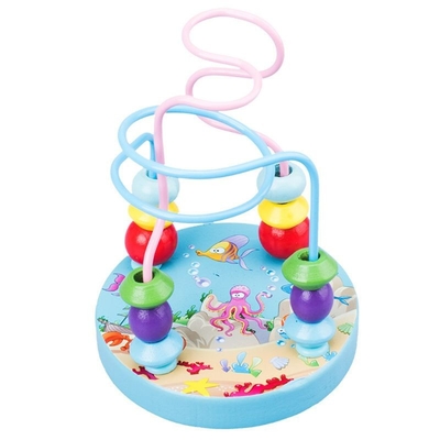 Montessori Houten Speelgoed voor van de de Pareldraad van Jong geitje het Houten Cirkels Speelgoed van de de Raadselsbaby van Maze Roller Coaster Educational Wood