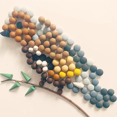 Van de Regenboogblokken van de baby Houten Aannemer Vastgestelde Noordse Houten van de Delenmontessori Losse van het Speelgoedkinderen Onderwijs de Peuterbaby G