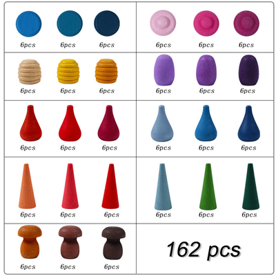 Van de Regenboogblokken van de baby Houten Aannemer Vastgestelde Noordse Houten van de Delenmontessori Losse van het Speelgoedkinderen Onderwijs de Peuterbaby G