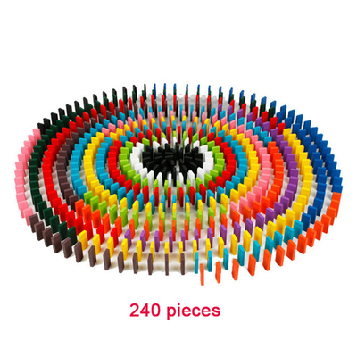De houten Bouwstenen 120Pcs van Regenboogdomino's voor Kinderen Onderwijs