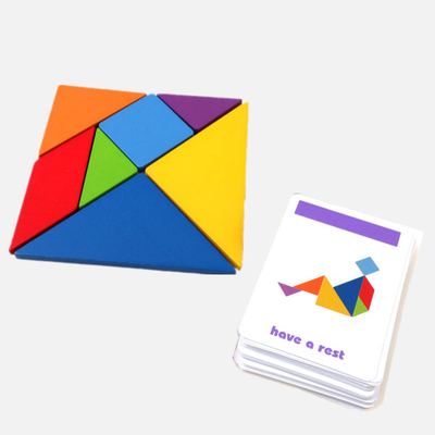 3D Houten Tangram van de Patroon Dierlijke Puzzel Kleurrijke Kinderen van het de Spelenspeelgoed van Toy Kids Montessori Early Education Sorterende