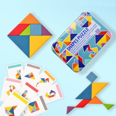 3D Houten Tangram van de Patroon Dierlijke Puzzel Kleurrijke Kinderen van het de Spelenspeelgoed van Toy Kids Montessori Early Education Sorterende