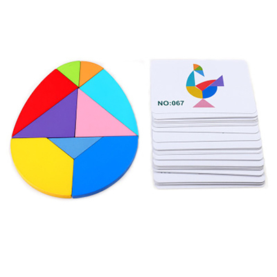 3D Houten Tangram van de Patroon Dierlijke Puzzel Kleurrijke Kinderen van het de Spelenspeelgoed van Toy Kids Montessori Early Education Sorterende