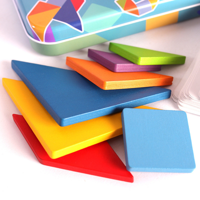 3D Houten Tangram van de Patroon Dierlijke Puzzel Kleurrijke Kinderen van het de Spelenspeelgoed van Toy Kids Montessori Early Education Sorterende