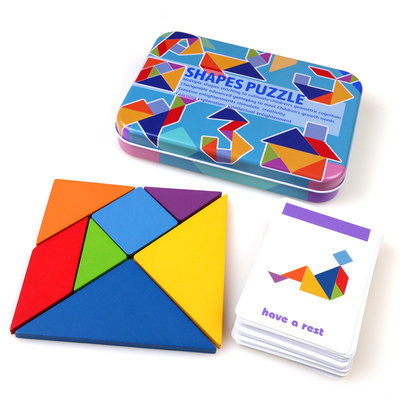 3D Houten Tangram van de Patroon Dierlijke Puzzel Kleurrijke Kinderen van het de Spelenspeelgoed van Toy Kids Montessori Early Education Sorterende