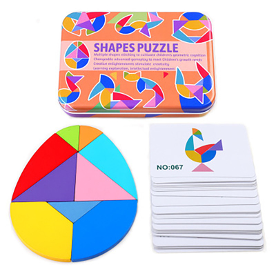 3D Houten Tangram van de Patroon Dierlijke Puzzel Kleurrijke Kinderen van het de Spelenspeelgoed van Toy Kids Montessori Early Education Sorterende