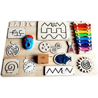 Van de Toebehorenmontessori van de baby de Bezige Raad DIY van het Speelgoedjonge geitjes Baby van de de Intelligentieontwikkeling van Chip Skill Training Game Puzzle Houten