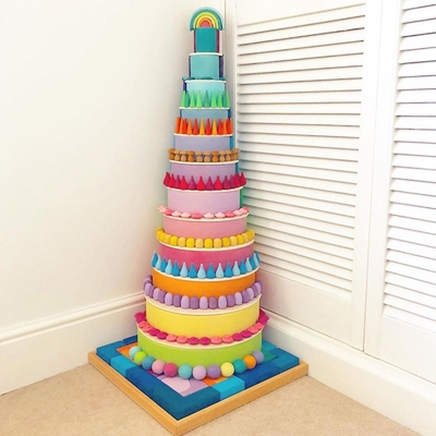 Houten Regenboog Losse Delen Kleurrijke Montessori voor Peuterbaby