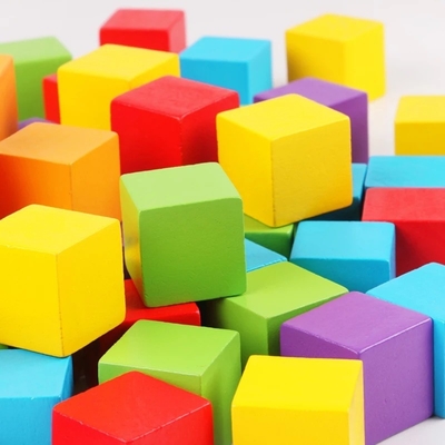 Kleurrijke Houten KubussenBouwstenen Toy Baby Color en Geometrisch Vorm Houten Onderwijsspeelgoed voor Chil